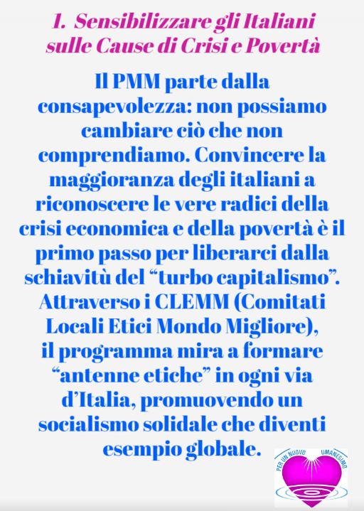 Sensibilizzare gli Italiani sulle Cause di Crisi e Povertà: Il Primo Passo del Programma Mondo&nbsp;Migliore